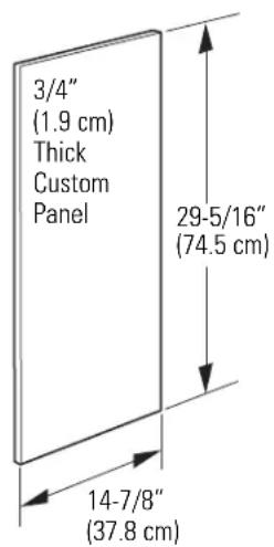 GE Profile GCG1700LII - CUSTOM PANEL SIZE REQUIREMENTS: - 1