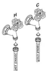 GE Profile PTW600BPRDG - RACCORDEMENT DES FLEXIBLES D'EAU AUX ROBINETS D'ADMISSION - 1