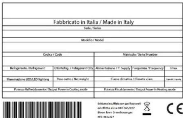 ROSIERES RBC450 SV - Data on label - 1