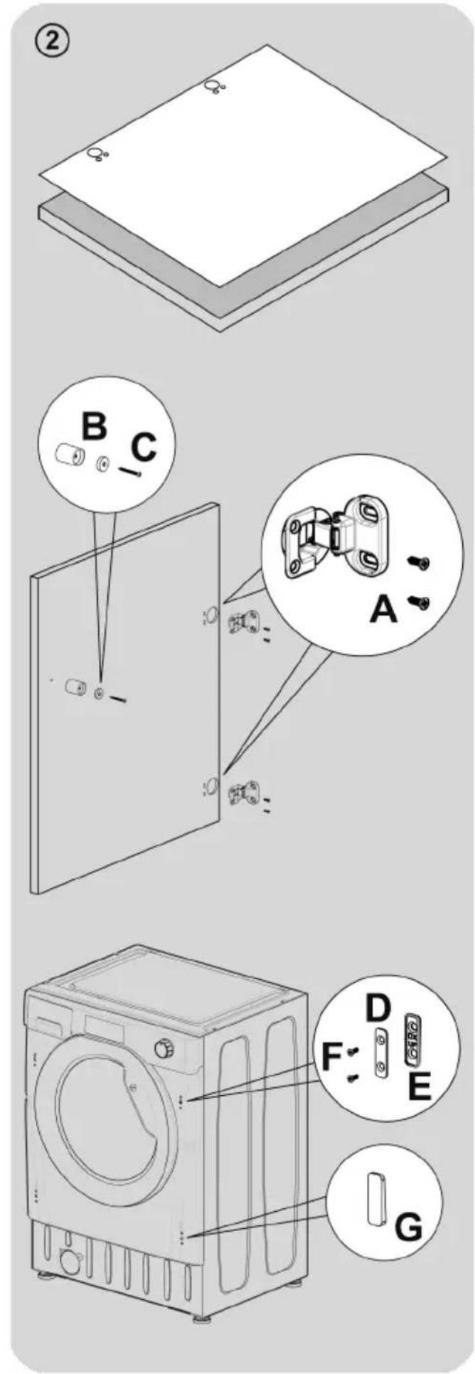 ROSIERES OBWS69TWMCE147 - Instructions de montage de la portedu meuble - 1