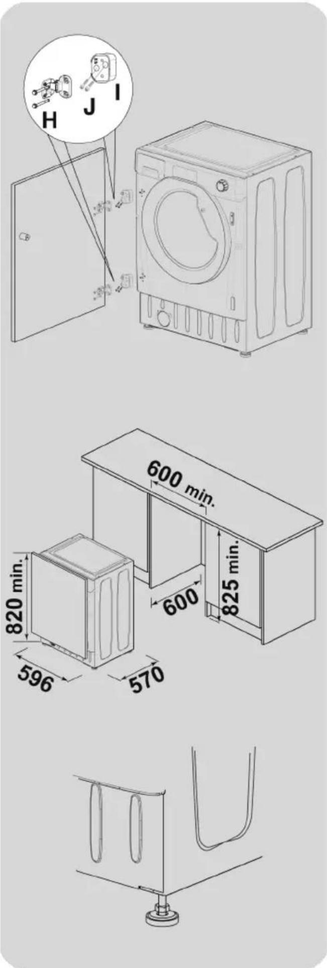 ROSIERES OBWS69TWMCE147 - Instructions de montage de la portedu meuble - 2