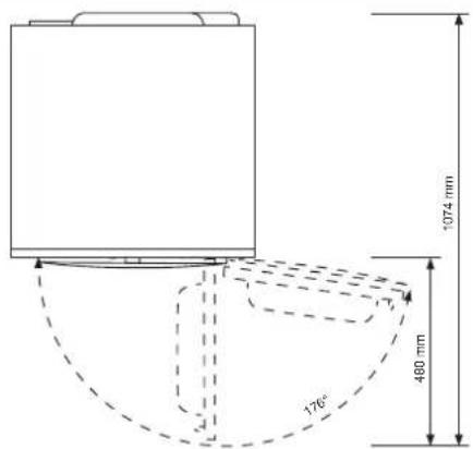 ASKO T608HX - Ouverture du hublot du seche-linge (vue de dessus) - 1
