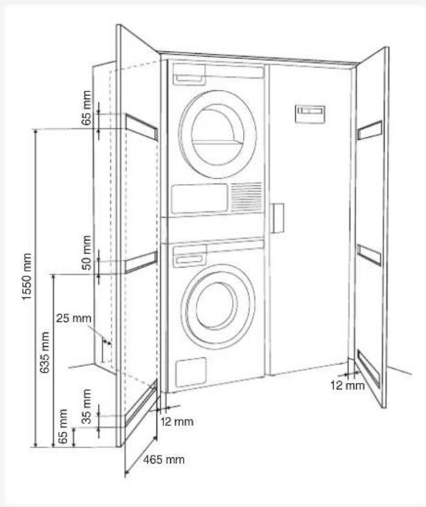 ASKO T608HX - Exigences de ventilation pour les apparèils de buanderie ASKO et leur encastrement dans un meuble - 1