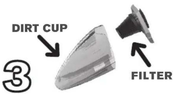 DIRT DEVIL Versa Cordless 3in1 - HOW TO EMPTY DIRT CUP AND REMOVE FILTER - 2
