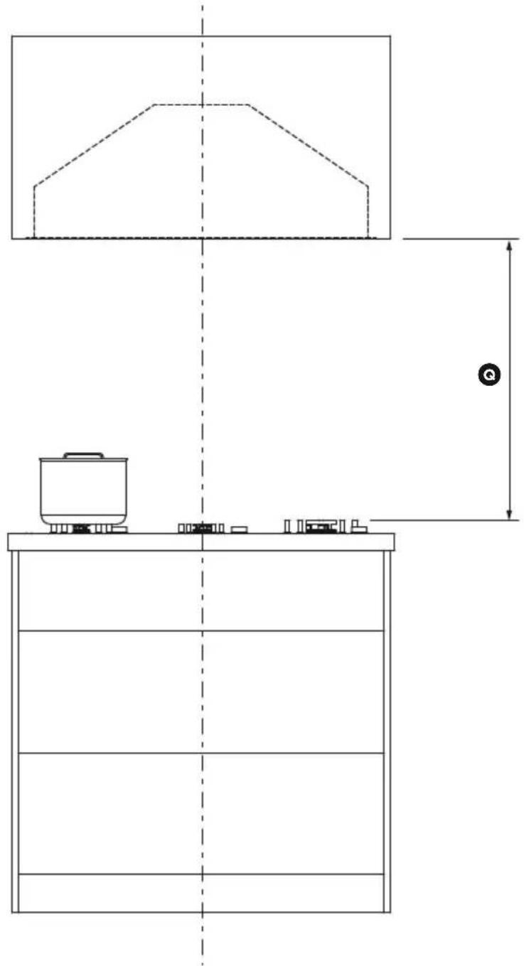 Fisher & Paykel HP24ILTX1 - Height of ventilation hood - 1