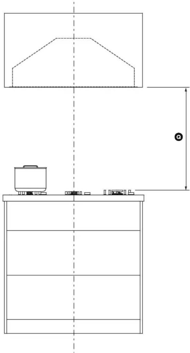 Fisher & Paykel HP24ILTX1 - Hauteur de la hotte de ventilation - 1