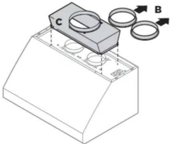 Fisher & Paykel HCB366 - Assemblage de la transition de conduit - 1