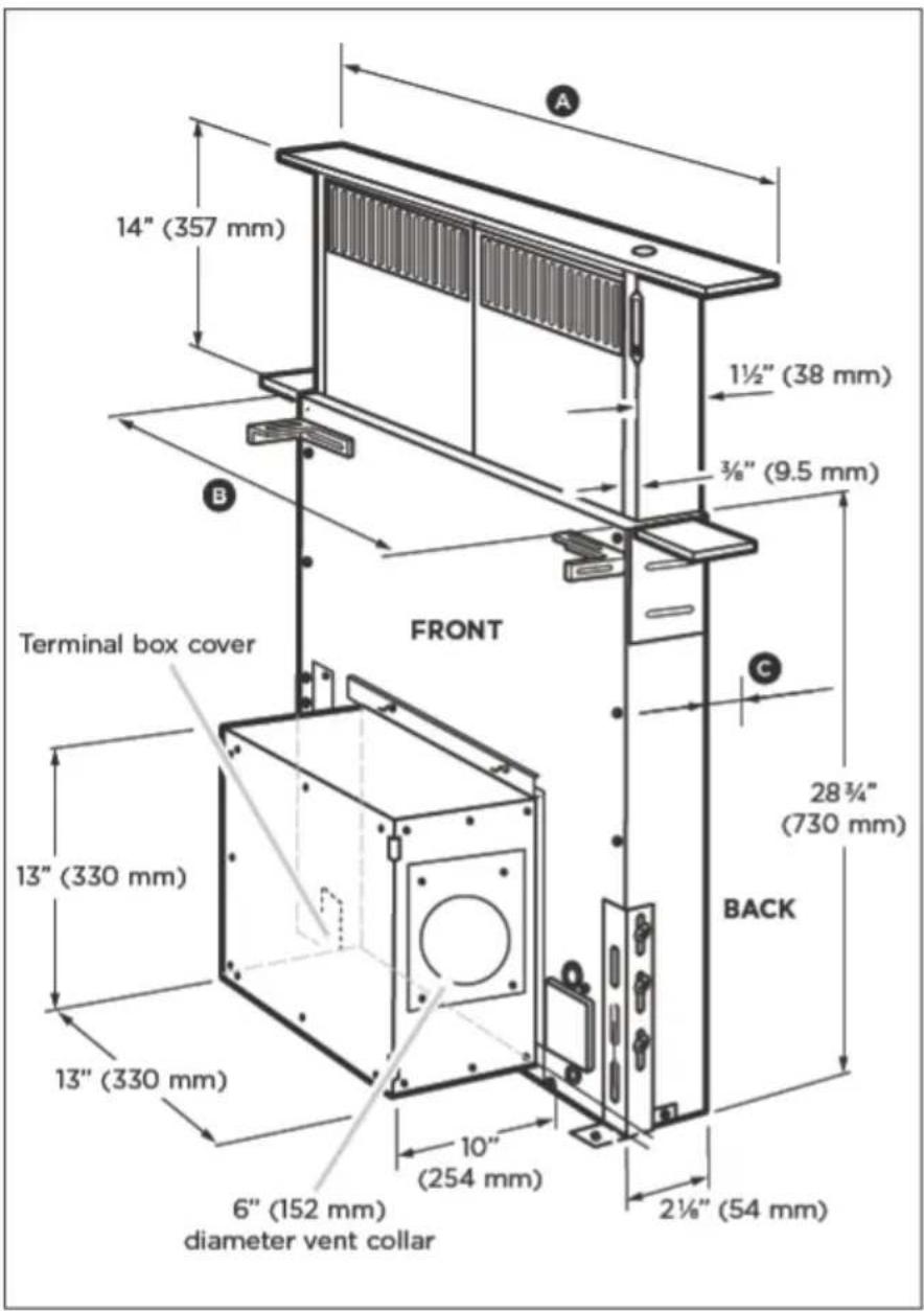 Fisher & Paykel HD36 - Product dimensions - 1