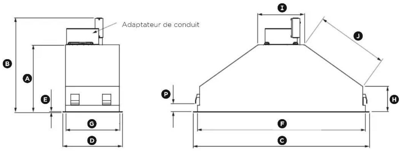 Fisher & Paykel HP36ILTX1 - Dimensions du produit et de l'ouverture dans l'armoire - 2