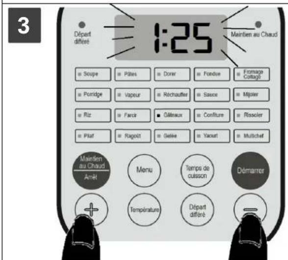 CONTINENTAL EDISON CEMC900IN - Personnaliser le temps de cuisson : - 3