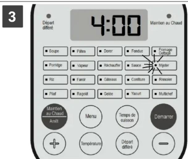 CONTINENTAL EDISON CEMC900IN - Select the pre-set cooking programs without customize: - 3