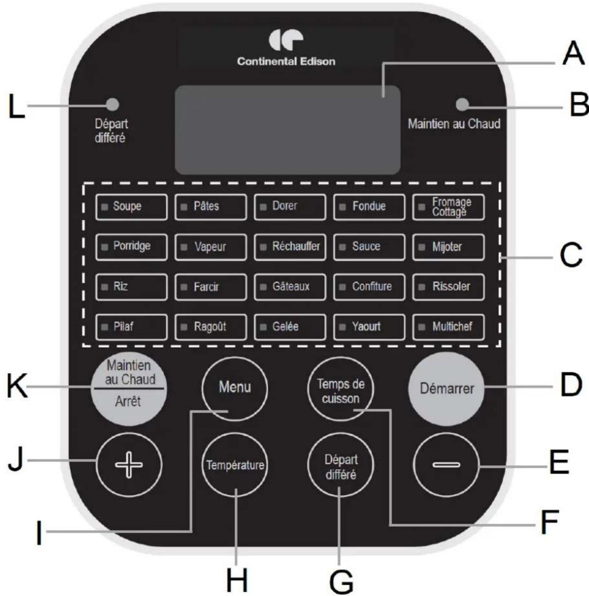 CONTINENTAL EDISON CEMC900IN - LED touch control panel - 1