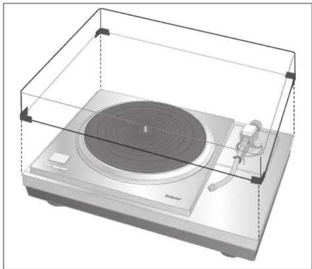 TECHNICS SH1000R - While holding the dust cover from both sides, put it in place by aligning its four corners with the four corners of the unit. - 1