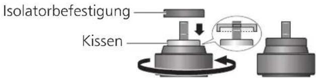 TECHNICS SH1000R - Bringen Sie die Isolatorbefestigung an, indem Sie sie am Isolierfuß festschrauben. - 1