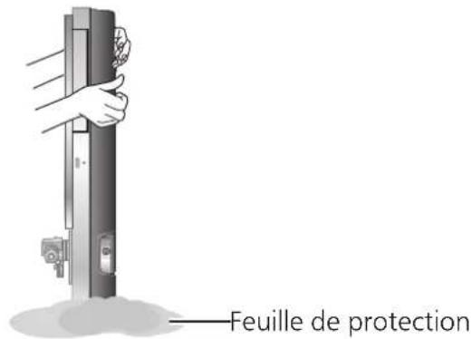 TECHNICS SH1000R - Placez l'unité principale à la verticale sur un côté sur la feuille de protection fournie avec l'unité principale. - 1