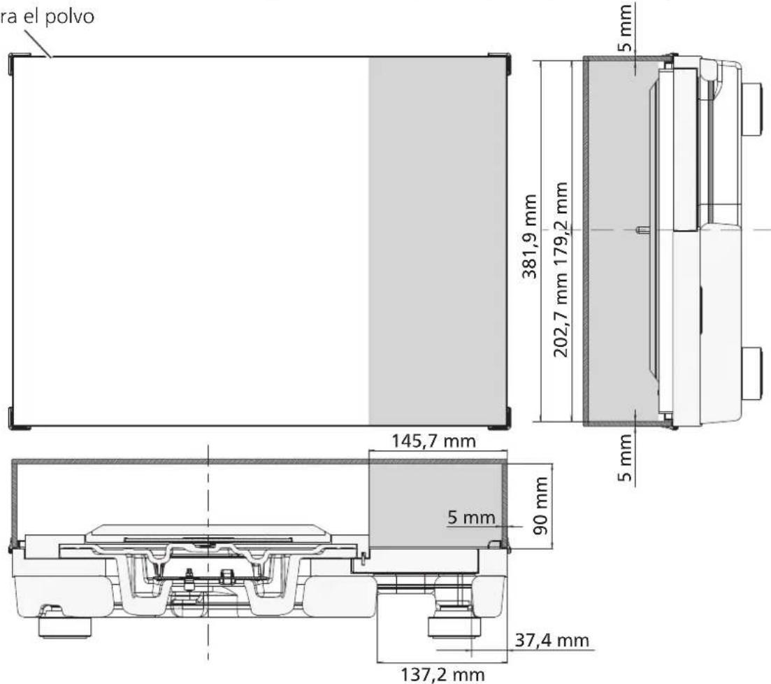 TECHNICS SH1000R - - Espacio libre para instalar la tapa contra el polvo (■: Espacio libre) - 1