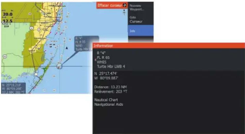 LOWRANCE HOOK Reveal 5x - Affichage des informations sur les éléments de la carte - 1