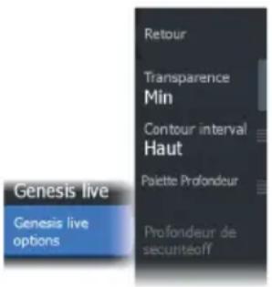 LOWRANCE HOOK Reveal 5x - Options du menu Genesis Live - 1