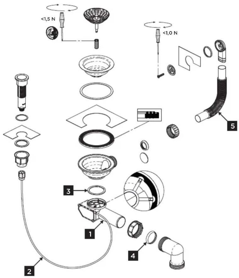 Concept DG00C50WH - INSTALAR EL TUBO DE DESAGUE - 1