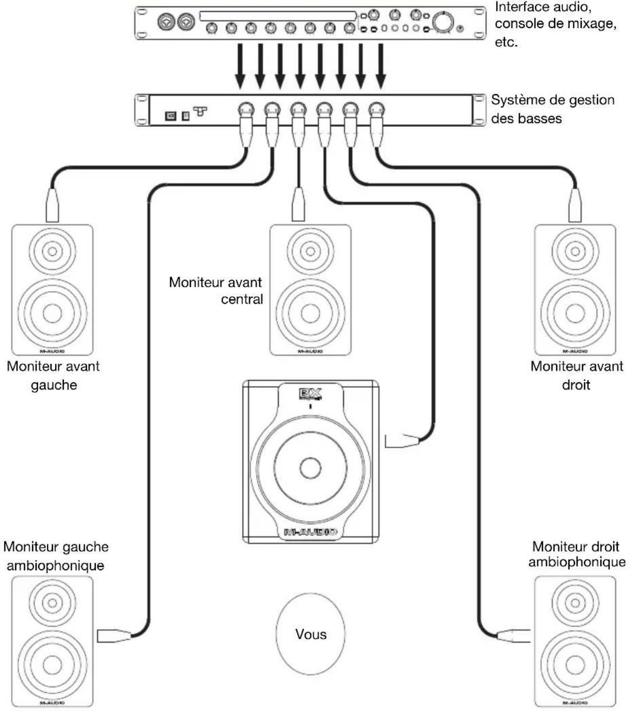 M-AUDIO BX Subwoofer - Fonctionnement multicanal (p. ex., ambiophonique 5.1 canaux) - 1