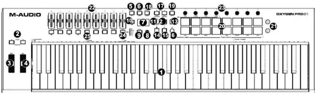M-AUDIO Oxygen Pro 61 - Top Panel - 1