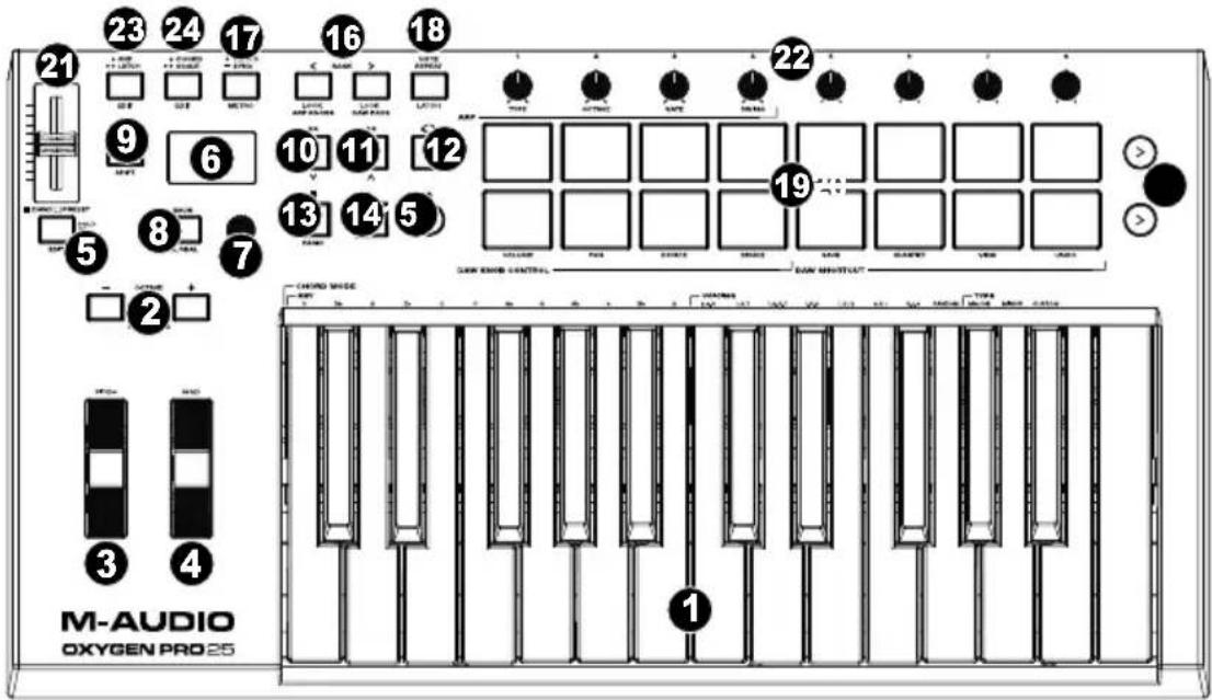 M-AUDIO Oxygen Pro 25 - Oberseite - 1