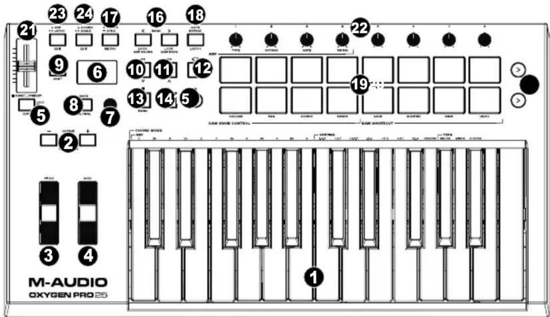 M-AUDIO Oxygen Pro 25 - Top Panel - 1