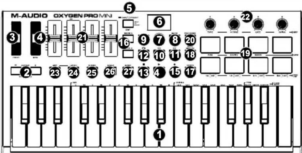 M-AUDIO Oxygen Pro Mini - Top Panel - 1