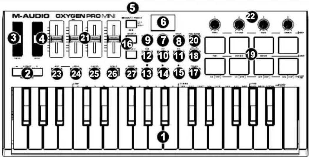 M-AUDIO Oxygen Pro Mini - Oberseite - 1