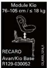 Module Kio 76–105 cm / ≤ 18 kg RECARO Avan/Kio Base R129-030052