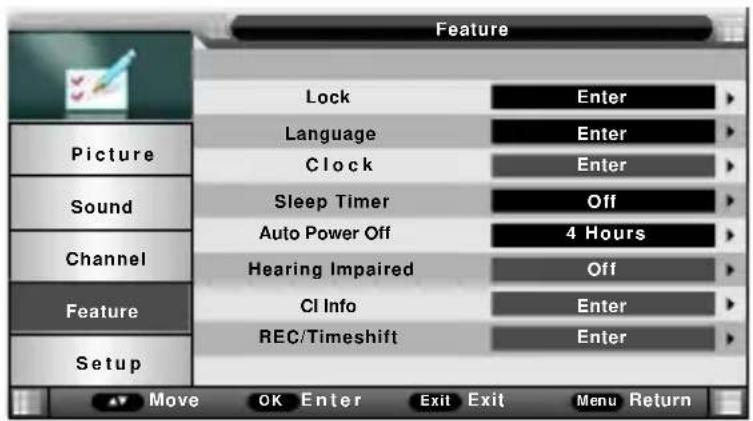SCHNEIDER LED32SCPX200H - Feature Menu - 1