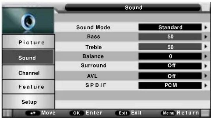 SCHNEIDER LED32SCPX200H - Sound Menu - 1