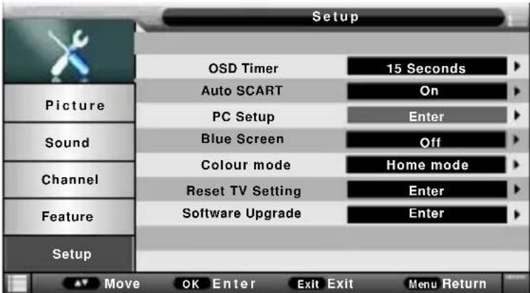 SCHNEIDER LED32SCPX200H - Setup Menu - 1