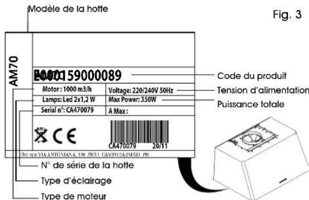 ILVE Majestic AM90 - PLAQUE d'identification - 3