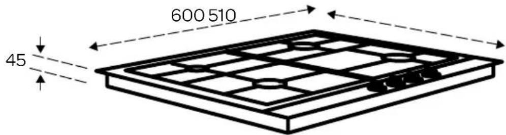 INVENTUM IKG6024WGGL - ESPACE AUTOUR DE LA TABLE DE CUISSON - 2