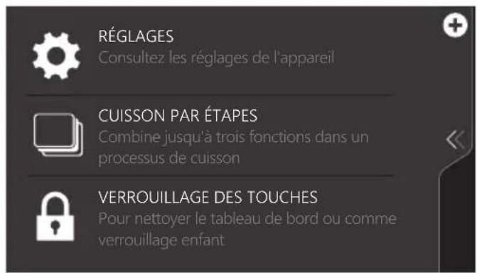 Atag CX4574MN - Utilisation du menu « Plus » - 2