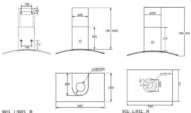 Atag EG411LTUU - building-in dimensions - 1