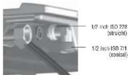 1/2 inch ISO 228 (straight) 1/2 inch ISO 7/1 (conical)