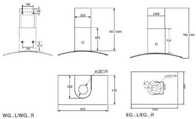 Atag EG411LUU - dimensions d'encastrement - 1