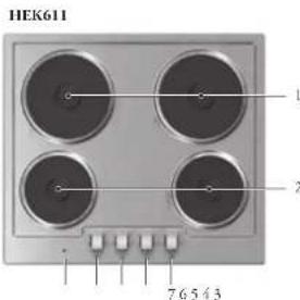 Atag HEK6115U - La plaque de cuisson electrique - 1