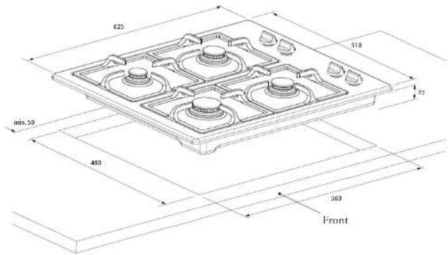 Atag HG6111WA1E - Building in dimensions - 1
