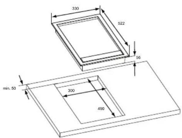 Atag TY6011MUU - Dimensions d'encastrement - 1