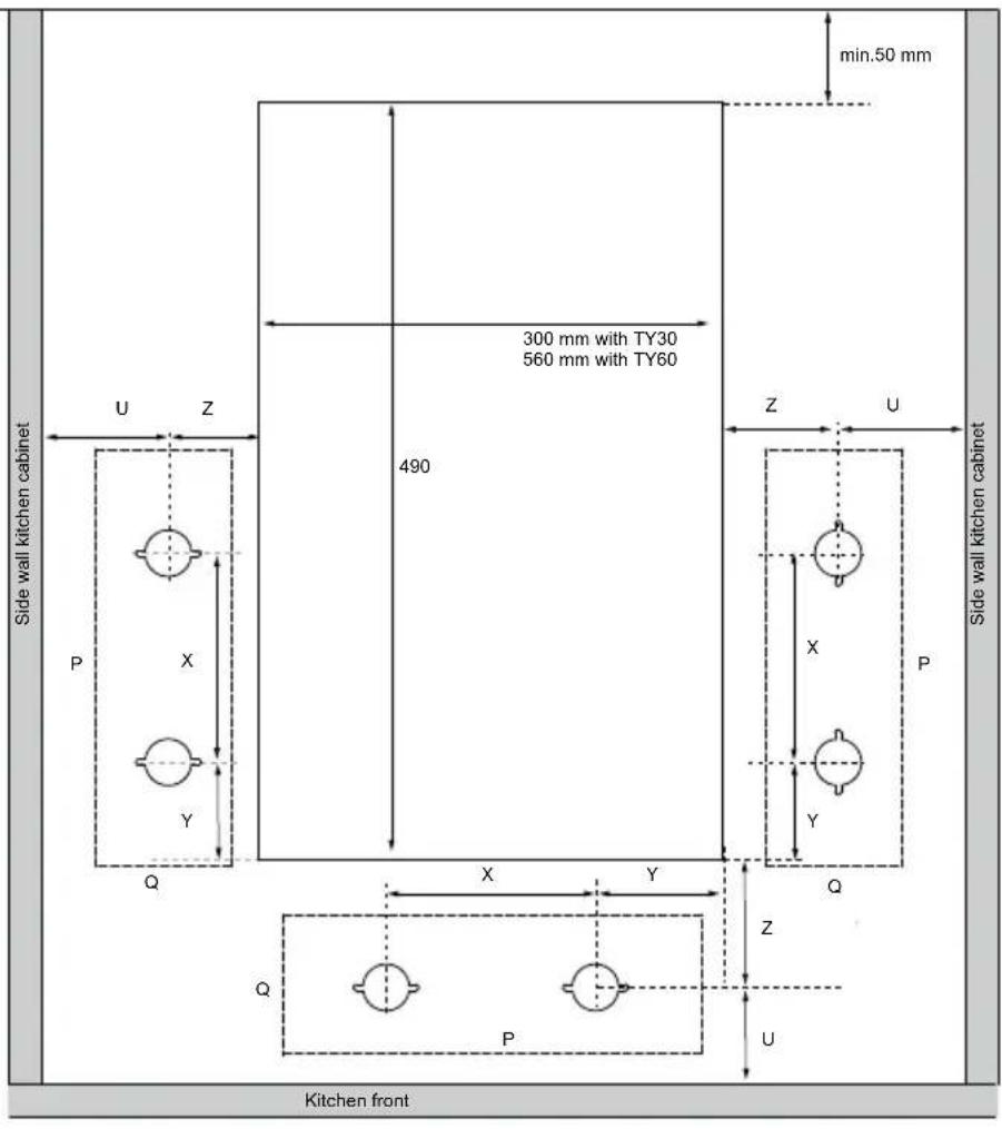 Atag TY6011MUU - Built-in dimensions - 3