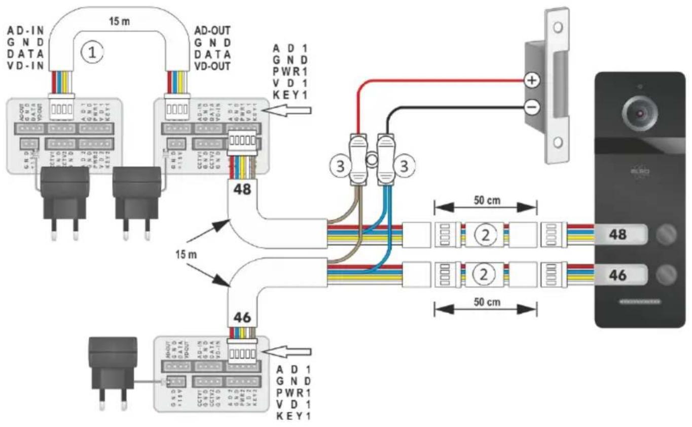 ELRO PV40P1M1 - Aansluitschemena en elektrisch slot - 1