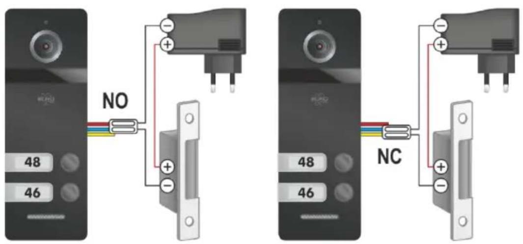ELRO PV40P1M1 - Connection diagram and electric lock - 2