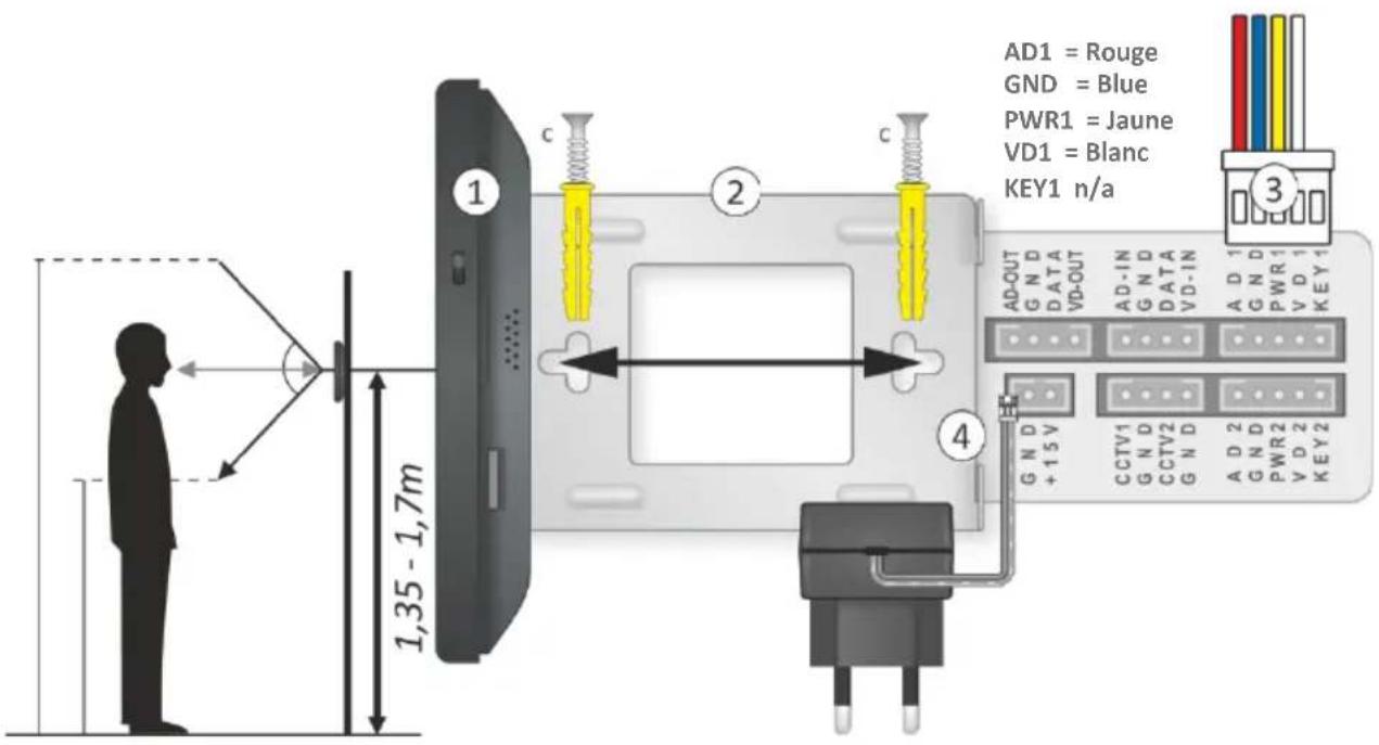 ELRO PV40P2M2 - Installation du moniteur - 1