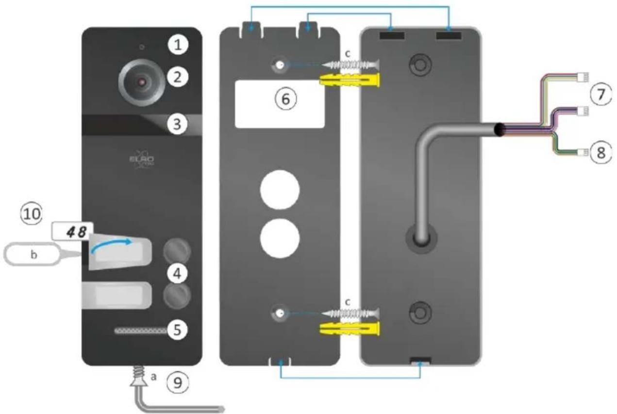 ELRO PV40P2M2 - Vue d'ensemble bouton-poussoir de sonnette/caméra - 1