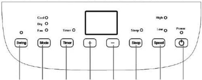 Cool Dry Fan Timer Swing Mode Timer + - Sleep High Low Power