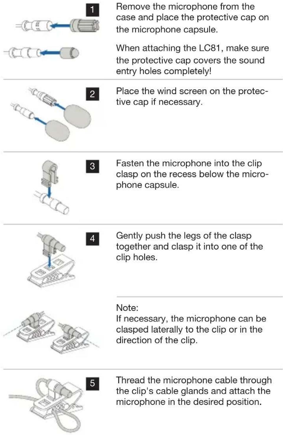 AKG EC81 MD - Attaching the lavalier microphone - 2