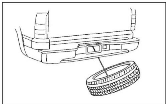 GMC Sierra (2009) - Dépose du pneu de secours et des outils - 6